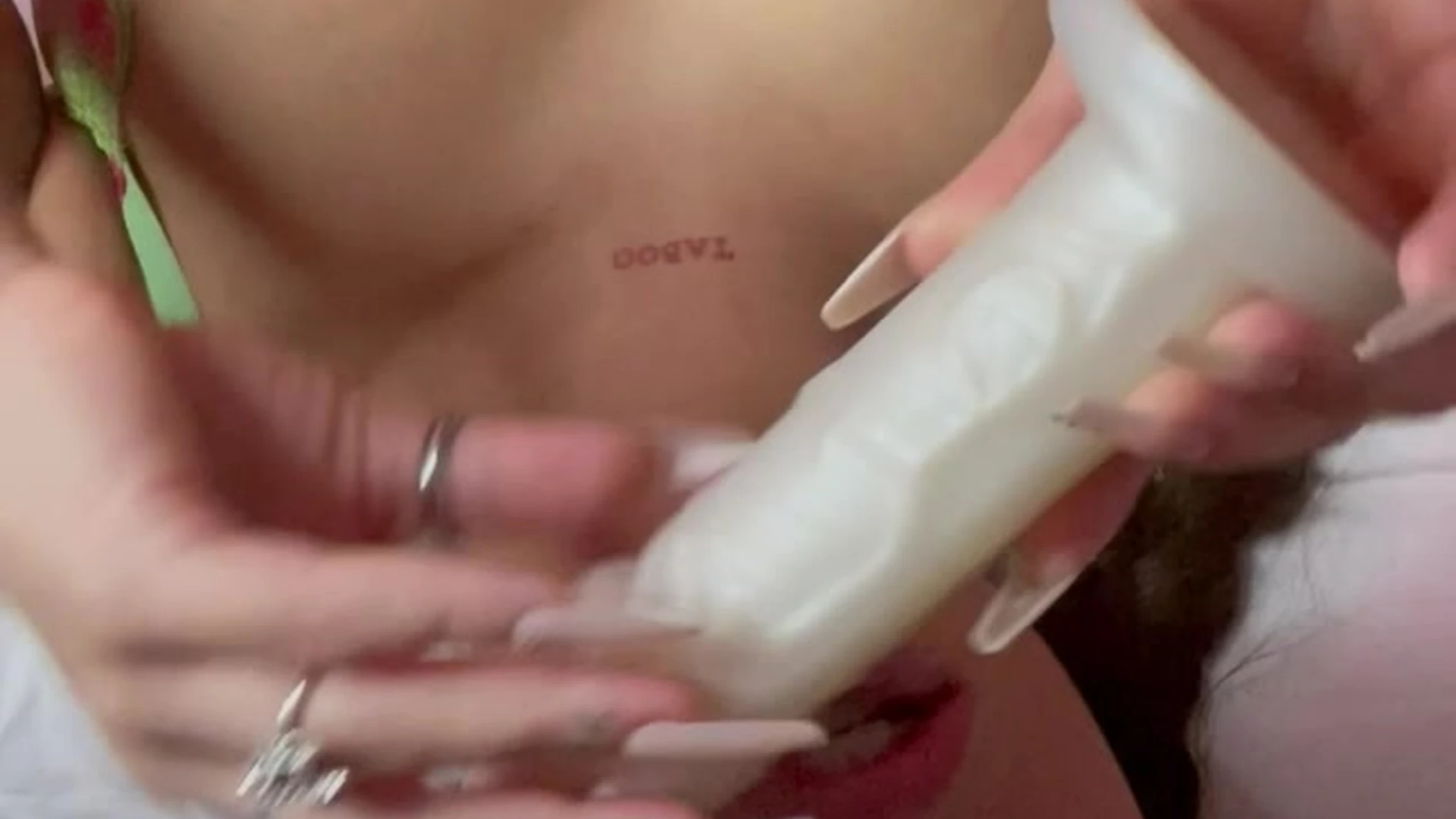 horny girl Sunnyrayxo sucking off her huge dildo while thinking of you