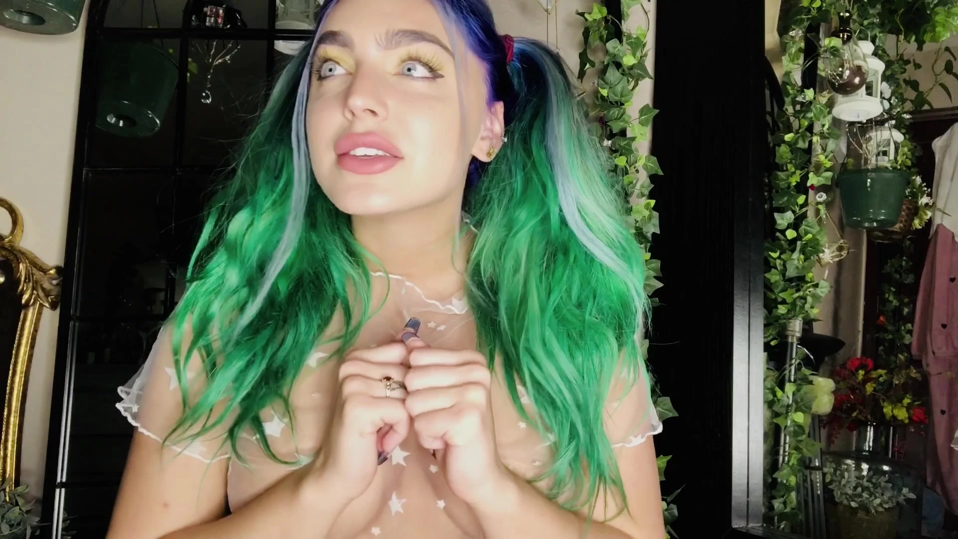 bratty girl Emily Rinaudo’s pointy nipples teasing through my top