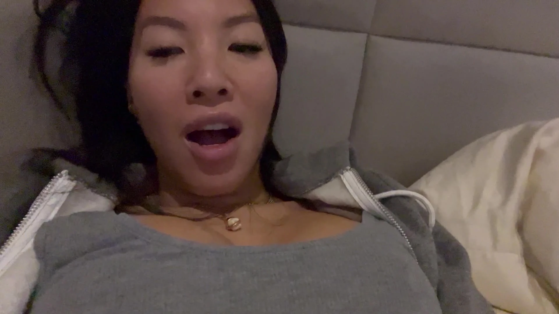 horny girl Asa Akira dirty talk and flash her tits on cam onlyfans leak video