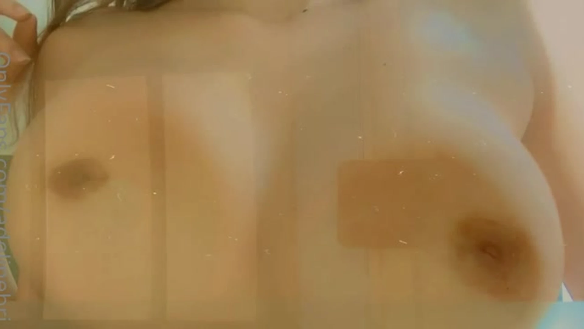 sexy beauty Bri Adeline rubbing her big juicy titties hard, leaked video