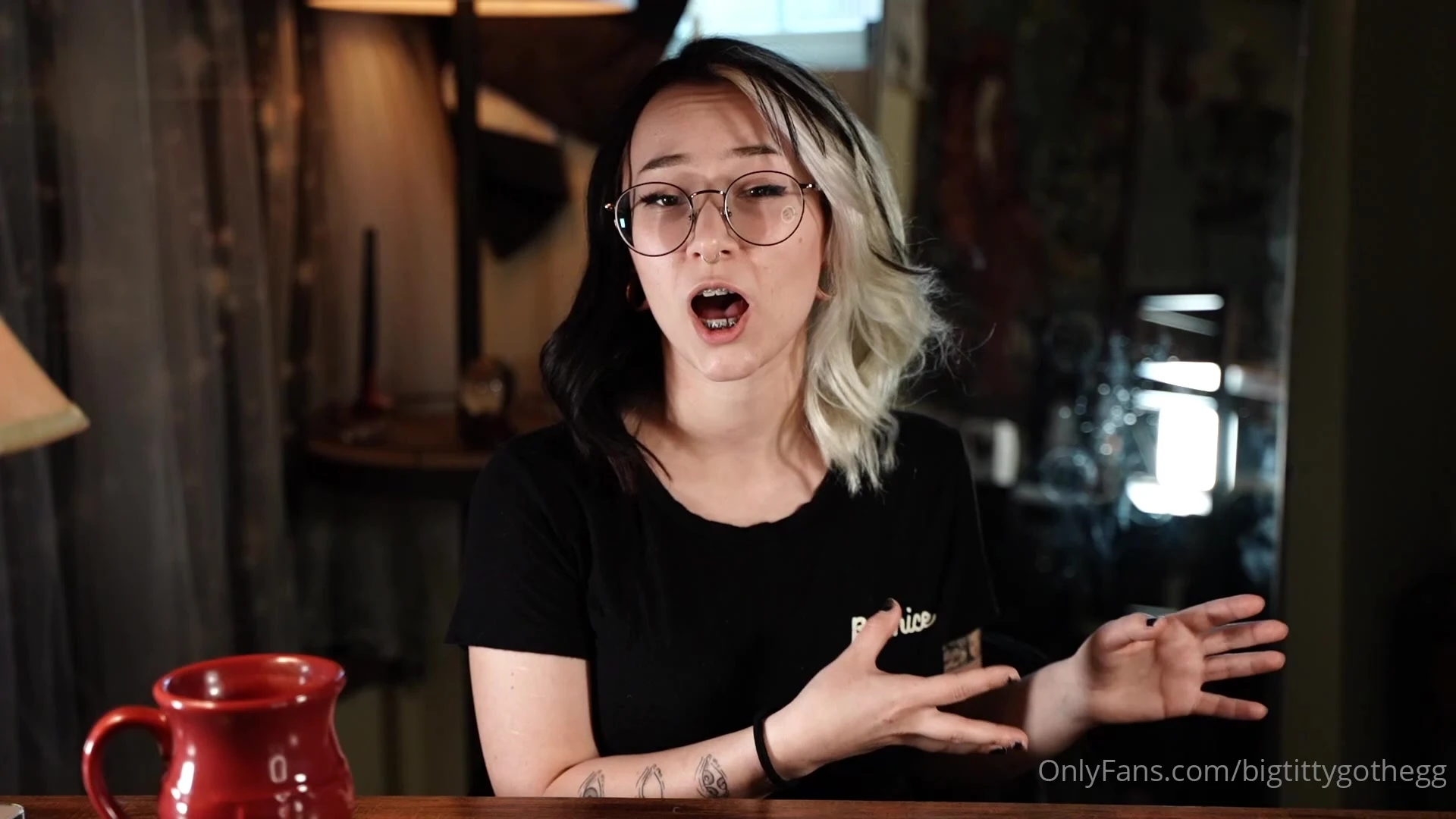 naughty sexy hot nerd Bigtittygothegg slow dripping tease as she touches every inch of herself