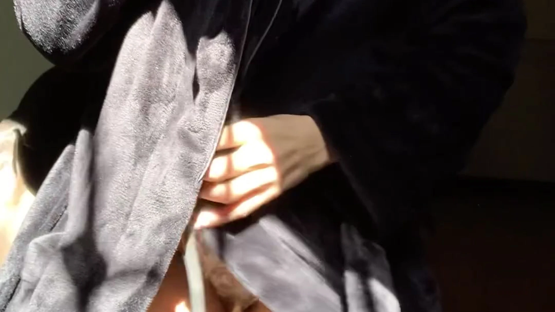 filthy queen Valentina Olivas’s black robe slow strip, watch my body unfold