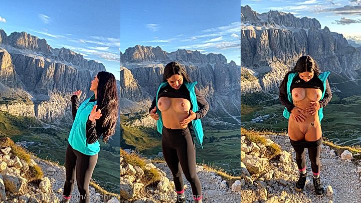 sexy big tits Aspen Rae took off her top outdoor and show her big tits, onlyfans leaked video
