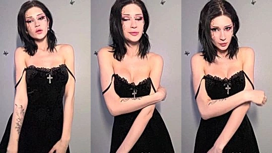 naughty bad girl Vampkira show off her clevage in this video, leaked video tease