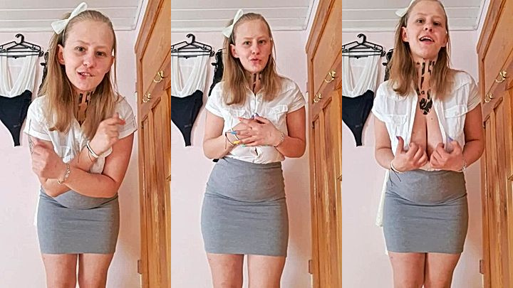 PolaRainbow rubs her big boobs in this video , she plays with her big boobs immediately after work