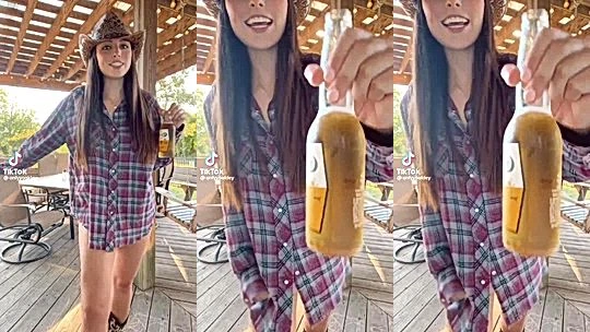 amazing chick is having a great time pleasing her fans