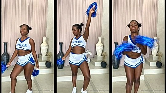 sexy cheerleader ebony Candidlycam dancing