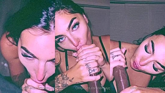 filthy queen Emily Rinaudo sloppy suck BBC till her eyes tear up leaked onlyfans porn