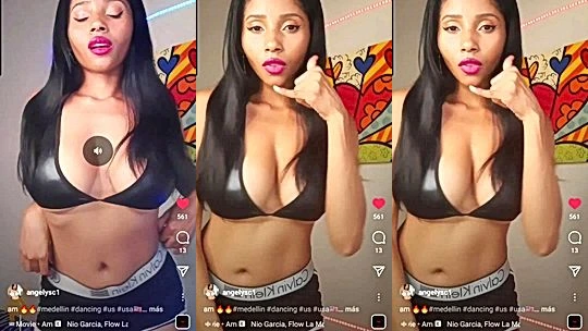 Angelysc is having a great time showing off her boobs