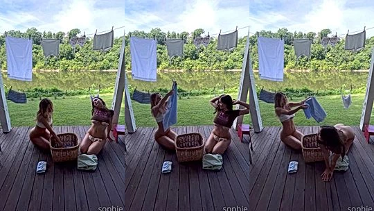Sophie Mudd shows off her amazing hoobs outdoor in her sexy bikini