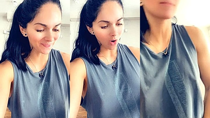 leaked video of sexy naughty model Aspen Rae big iits jiggle in her singlet as she show her dildo