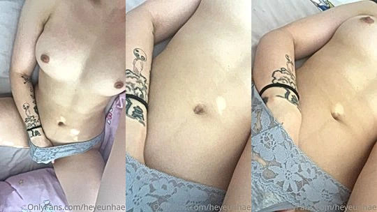 busty  bitch Heyeunhae woke up horny and rub herself hard till she cum on cam leaked onlyfans video