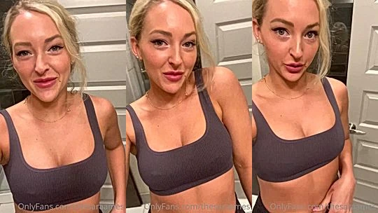 sexy naughty blonde looking good i her yoga fit , Sara Ames teasing video
