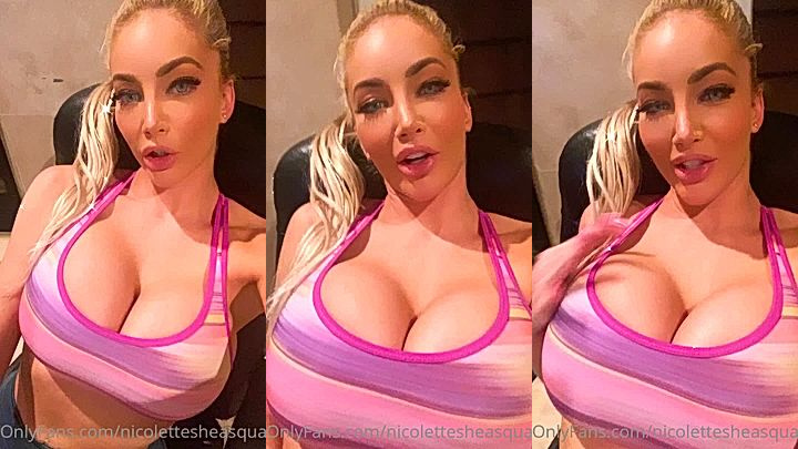 huge boobs milf Nicolette Shea sitting on the chair