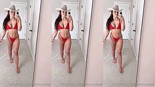 Oakley Rae is having a great time showing her sexy body in a bikini leaked onlyfans naked video