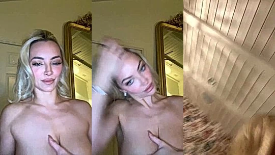 naughty girl Lindsey Pelas close up of her big tits getting played with leaked onlyfans video