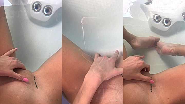 Frances Bentley fingering her wet dripping coochie in the bath tub, leaked video