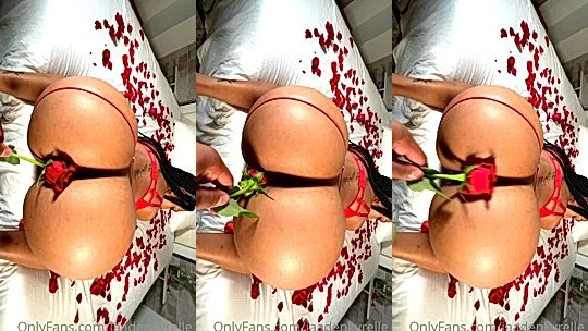 Jaaden Kyrelle with her decorated butt is having so much fun showing off her ass