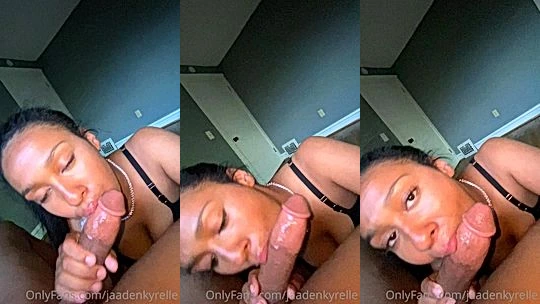 Jaaden Kyrelle sucks on a huge cock till she gets cum on her face