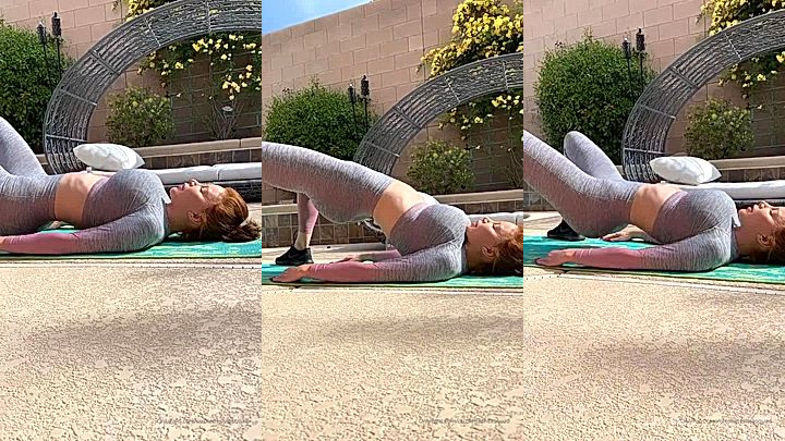 sexy milf Nicolette Shea working out alone outside onlyfans