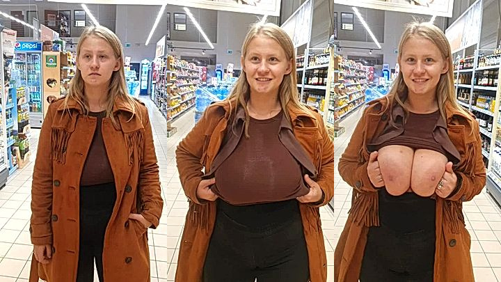 we at the mall showing our massive tits, PolaRainbow viral video
