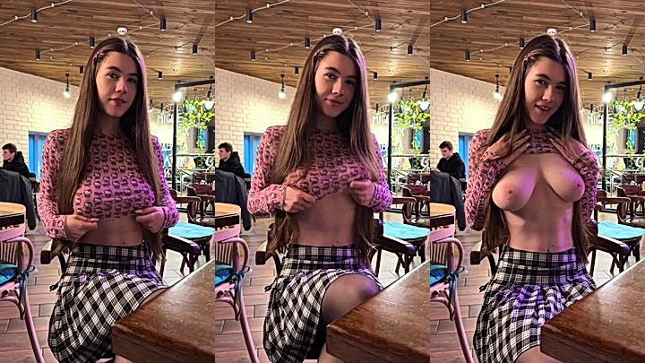 hot girl Marichkamake her big boobs bounce in the cafeteria, leaked video