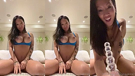 hot girl Asa Akira tits move with every bounce and plays with toy on cam till shes wet leaked onlyfans video