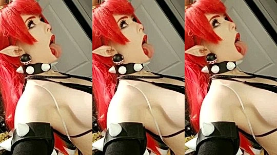 wild horny sexy hot freak Jenna Lynn Meowri looks devilish in this her cosplay ooks, solo teasing