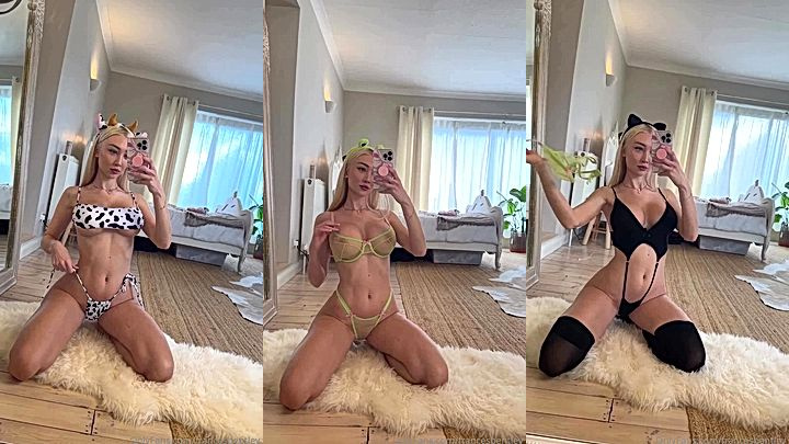 sexy juicy video of naughty modl  Frances Bentley tries different lingeries