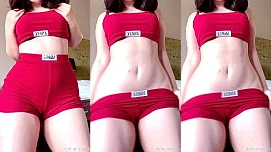 naughty hot sexy baddie Defiantpanda took off her panties, show off her curves and play with her curves