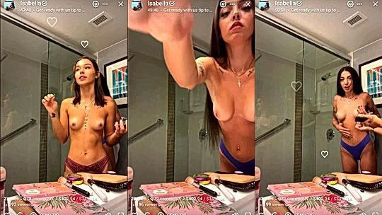 naked onlyfans model Babybellllzzzz do her makeup and shows her big tits with her bitch
