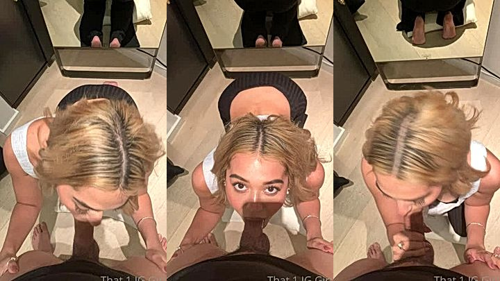 horny bitch That1iggirl swallow huge cock on her knees till she choke leaked onlyfans porn