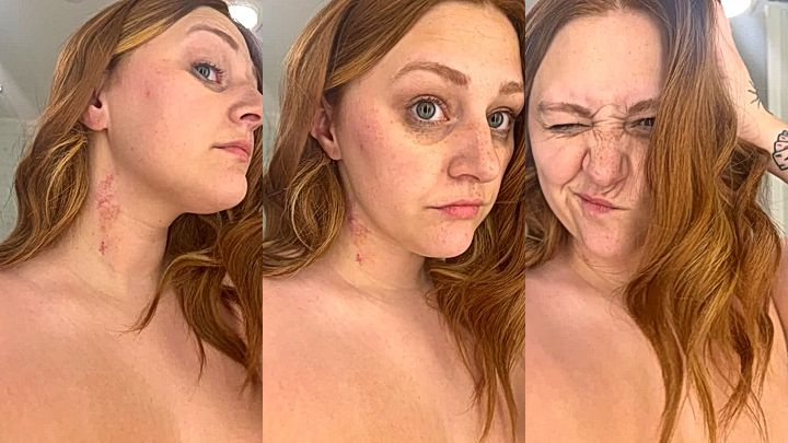red hair onlyfans american slut Katrina Marie shows her huge tits in this teasing video