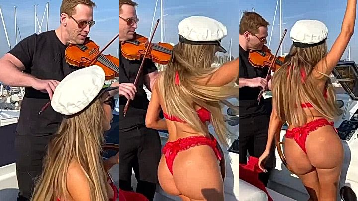 naughty sexy babe Farrah Abraham in lingerie faunt her sey curves and as while dancing to the violin
