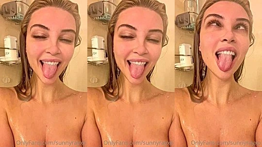naked wet onlyfans model Sunnyrayxo teasing and shows big tits