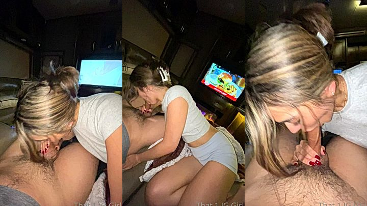 naughty american onlyfans model That1iggirl sucks huge cock till he cum