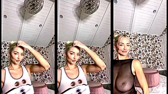 bad girl Lindsey Pelas close up of her big tits getting played with onlyfans leak video