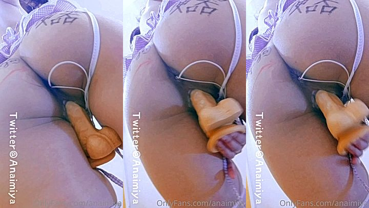 naughty nasty hot doll Anaimiya slip dildo in her soaked wet pussy