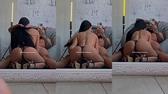 naughty onlyfans model Brenda Trindade do mirror selfie as she rides big cock