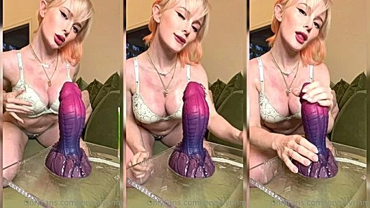 dirty cunt  Jenna Lynn Meowri stroke hard huge dildo on cam, onlyfans leak