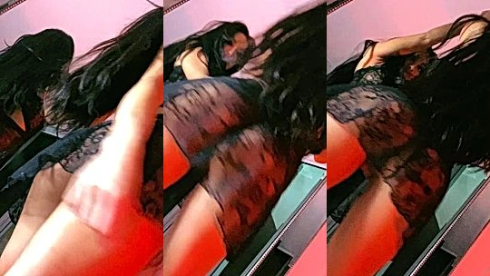 sexy onlyfans model CJ Miles danc and shows her big tits in lingerie