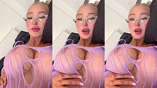 cute onlyfans model Amanda Toy shows her huge tits in a transparent lingerie