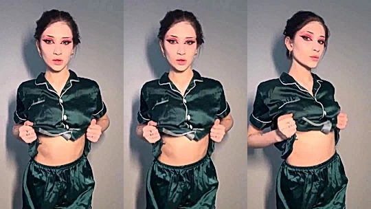 wild naughty sey bad girl Vampkira gently squeeze her nipples hard till she cums hard on camera, leaked video