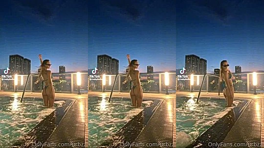 sexy american onlyfans model Babybellllzzzzswim in the pool in lingerie