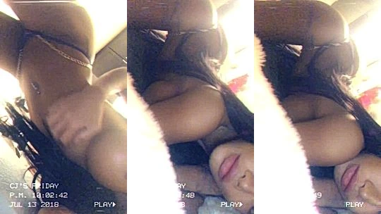 naughty onlyfans model CJ Miles do mirror selfie and shows her big ass and huge tits