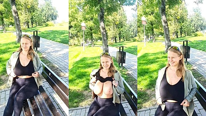 PolaRainbow showing my tits in the park