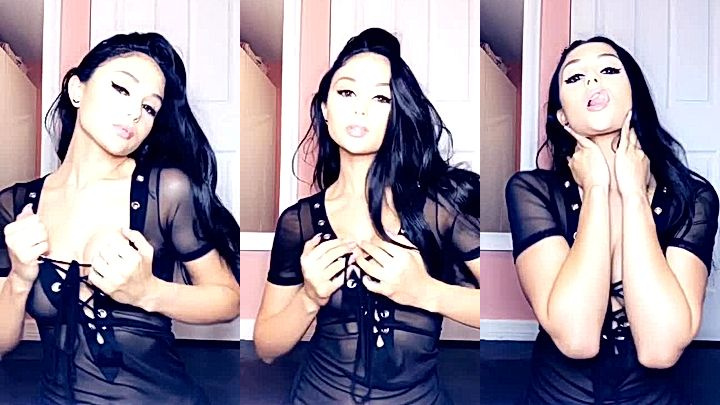 freaky girl Ariana Marie holding and playing with her boobs onlyfans leak