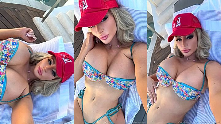 freaky milf Nicolette Shea resting by the pool alone onlyfans