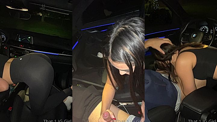 bad girl That1iggirl making out with cock in car leaked onlyfans porn