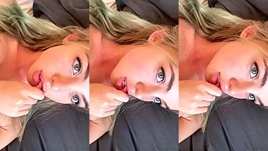slutty horny naked onlyfans model  Emma Kotos  sucks her fingers and shows her tits